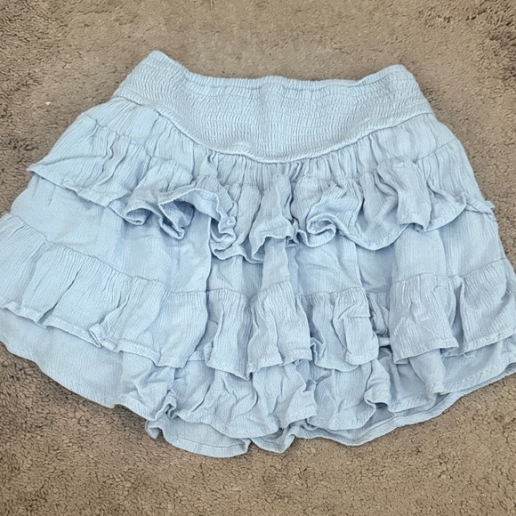 Light Blue Ruffled Skirt - Picture 1 of 3